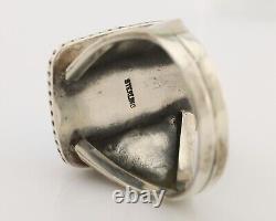 Navajo Ring 925 Silver Natural Blue Turquoise Native American Artist C. 80's