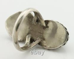 Navajo Ring 925 Silver Natural Blue Turquoise Native American Artist C. 80's