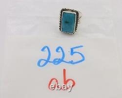 Navajo Ring 925 Silver Natural Blue Turquoise Native American Artist C. 80's