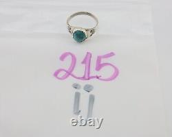 Navajo Ring 925 Silver Natural Blue Turquoise Native American Artist C. 80's