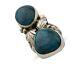 Navajo Ring 925 Silver Natural Blue Turquoise Native American C. 80's
