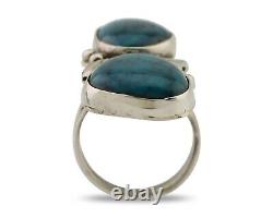 Navajo Ring 925 Silver Natural Blue Turquoise Native American C. 80's