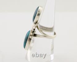 Navajo Ring 925 Silver Natural Blue Turquoise Native American C. 80's