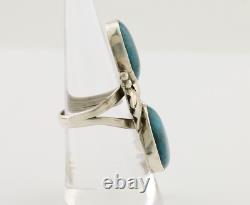 Navajo Ring 925 Silver Natural Blue Turquoise Native American C. 80's