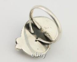 Navajo Ring 925 Silver Natural Kingman Turquoise Native American Artist C. 80's
