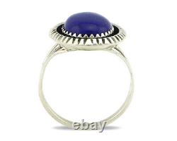 Navajo Ring. 925 Silver Natural Lapis Lazuli Native American Artist C. 80's