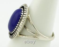 Navajo Ring. 925 Silver Natural Lapis Lazuli Native American Artist C. 80's