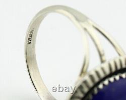 Navajo Ring. 925 Silver Natural Lapis Lazuli Native American Artist C. 80's