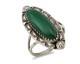 Navajo Ring 925 Silver Natural Malachite Artist Native American Signed H C. 80's