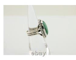 Navajo Ring 925 Silver Natural Malachite Native American Artist C. 80's