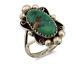Navajo Ring. 925 Silver Natural Turquoise Native American Artist C. 1980's