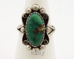 Navajo Ring. 925 Silver Natural Turquoise Native American Artist C. 1980's