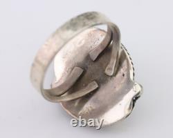 Navajo Ring 925 Silver Natural Turquoise Native American Artist C. 80's
