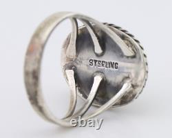 Navajo Ring 925 Silver Natural Turquoise Native American Artist C. 80's