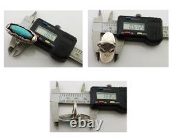 Navajo Ring 925 Silver Natural Turquoise Native American Artist Size 6.75 C. 80's