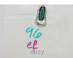 Navajo Ring 925 Silver Natural Turquoise Native American Artist Size 6.75 C. 80's