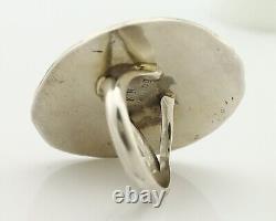 Navajo Ring 925 Silver Natural Turquoise Native Artist Signed KH C. 80's