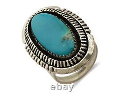Navajo Ring. 925 Silver Nevada Turquoise Native American Artist C. 1980's