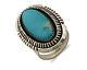 Navajo Ring. 925 Silver Nevada Turquoise Native American Artist C. 1980's