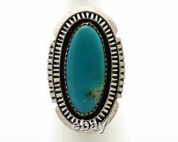 Navajo Ring. 925 Silver Nevada Turquoise Native American Artist C. 1980's