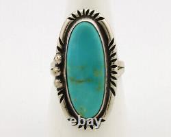 Navajo Ring. 925 Silver Nevada Turquoise Native American Artist C. 1980's