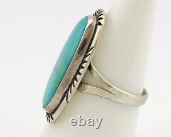 Navajo Ring. 925 Silver Nevada Turquoise Native American Artist C. 1980's