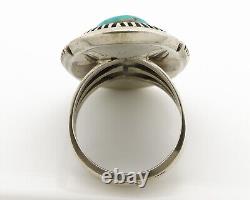 Navajo Ring. 925 Silver Nevada Turquoise Native American Artist C. 1980's