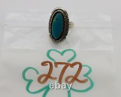 Navajo Ring. 925 Silver Nevada Turquoise Native American Artist C. 1980's