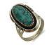 Navajo Ring. 925 Silver Spiderweb Turquoise Native American Artist C. 1980's