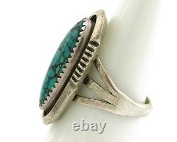 Navajo Ring. 925 Silver Spiderweb Turquoise Native American Artist C. 1980's