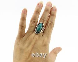 Navajo Ring. 925 Silver Spiderweb Turquoise Native American Artist C. 1980's