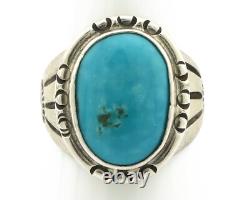 Navajo Ring. 925 Silver Turquoise Mountain Native American Artist C. 80's