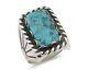Navajo Ring 925 Silver Turquoise Native American Artist C. 80's