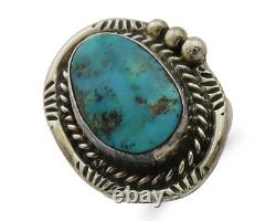Navajo Ring 925 Silver Turquoise Native American Artist C. 80's