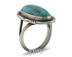 Navajo Ring 925 Silver Turquoise Native American Artist C. 80's