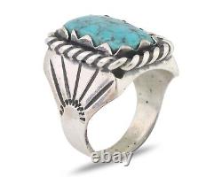 Navajo Ring 925 Silver Turquoise Native American Artist C. 80's