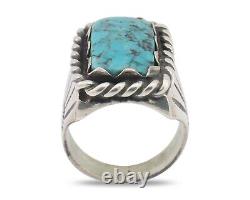 Navajo Ring 925 Silver Turquoise Native American Artist C. 80's