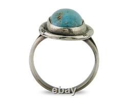Navajo Ring 925 Silver Turquoise Native American Artist C. 80's