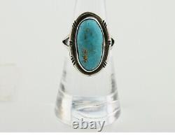 Navajo Ring 925 Silver Turquoise Native American Artist C. 80's