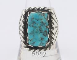Navajo Ring 925 Silver Turquoise Native American Artist C. 80's