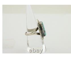 Navajo Ring 925 Silver Turquoise Native American Artist C. 80's