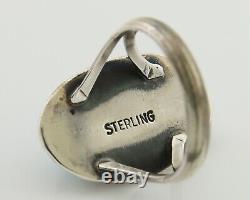 Navajo Ring 925 Silver Turquoise Native American Artist C. 80's