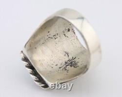 Navajo Ring 925 Silver Turquoise Native American Artist C. 80's