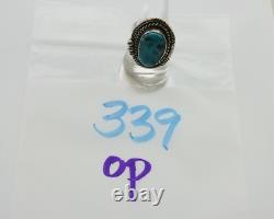 Navajo Ring 925 Silver Turquoise Native American Artist C. 80's