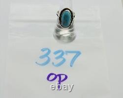 Navajo Ring 925 Silver Turquoise Native American Artist C. 80's