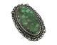 Navajo Ring 925 Silver Varascite Native American Artist C. 80's