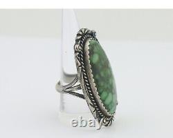 Navajo Ring 925 Silver Varascite Native American Artist C. 80's