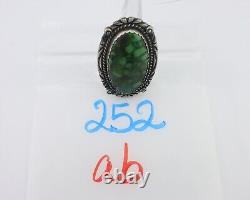 Navajo Ring 925 Silver Varascite Native American Artist C. 80's