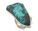 Navajo Ring 925 Sterling Blue Bisbee Turquoise Native Artist C. 80's