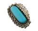Navajo Ring 925 Sterling Blue Turquoise Native American Artist C. 80's